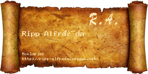 Ripp Alfréda névjegykártya